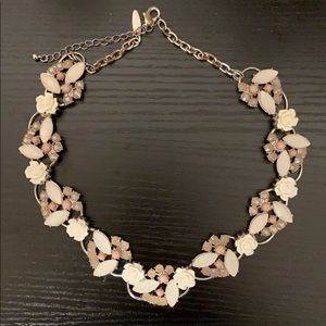 Necklace - white rose statement piece